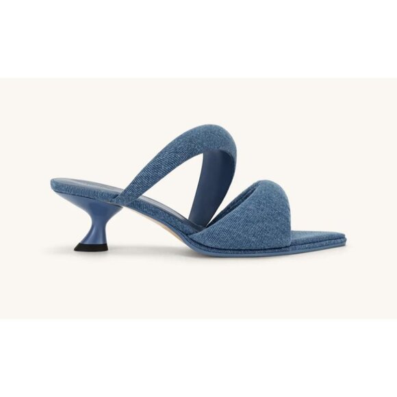 JW Pei Sara Mule Denim-Blue Pointed Toe Heels Size 10 - Picture 1 of 6
